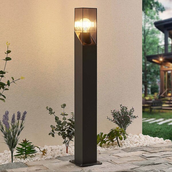 Lucande Světlo na cestu Fiola, 80 cm, antracit, IP54, stmívatelný, Černá, Hliník, Moderní