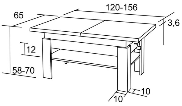 BRADOP Konferenční stůl RADIM 120(156)x65