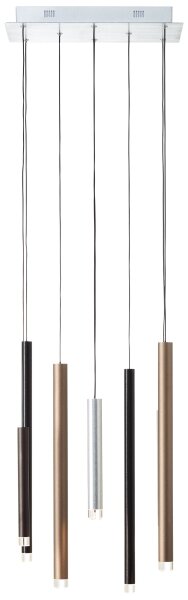 Brilliant -LED Stmívatelný lustr na lanku CEMBALO LED/32W/230V chrom/černá/hnědá