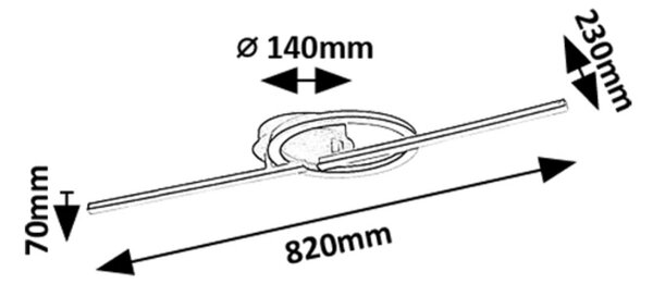 Rabalux 98071395 LED přisazené stropní svítidlo Twisterra | 24W integrovaný LED zdroj | 1800lm | 4000K