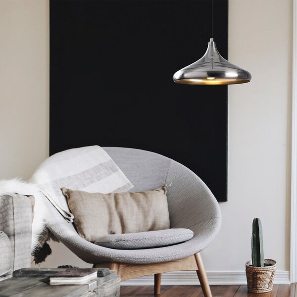 Závěsné svítidlo ve stříbrné barvě s kovovým stínidlem ø 35 cm Nile – Opviq lights
