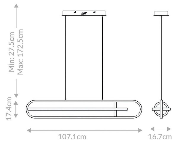 ZÁVĚSNÉ LED SVÍTIDLO, 107,1/44,9/16,7 cm Elstead Lighting - Závěsná LED svítidla