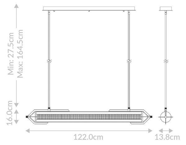 ZÁVĚSNÉ LED SVÍTIDLO, 38 W, 122/43,5/13,8 cm Elstead Lighting - Závěsná LED svítidla
