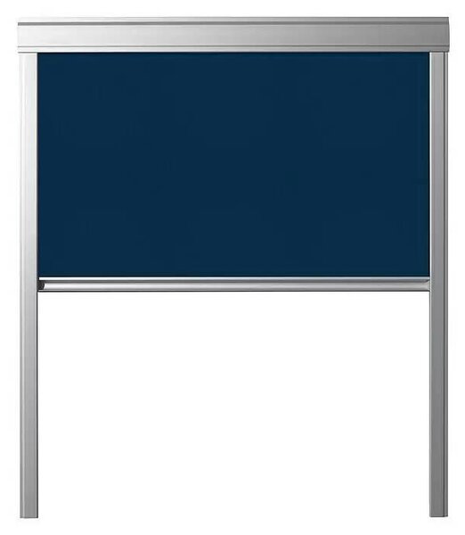 German Zatemňovací roleta DUA pro střešní okno / 114 x 118 cm / pogumovaná polyesterová tkanina / hliník / tmavě modrá