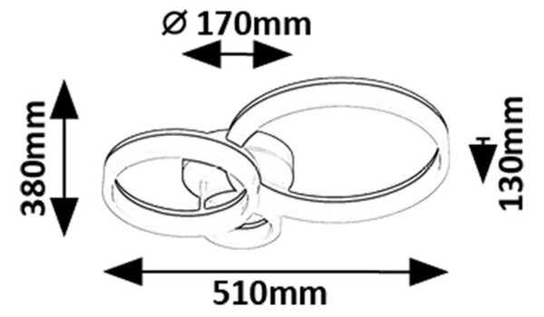 Rabalux 98071385 LED přisazené stropní svítidlo Amilia | 24W integrovaný LED zdroj | 2070lm | 3000+4000+6500K
