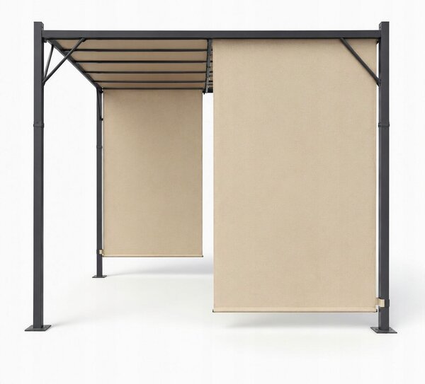 Zahradní pergola MultiGarden DN-FG-632-3 3x4 m se stahovacím zastíněním- béžová
