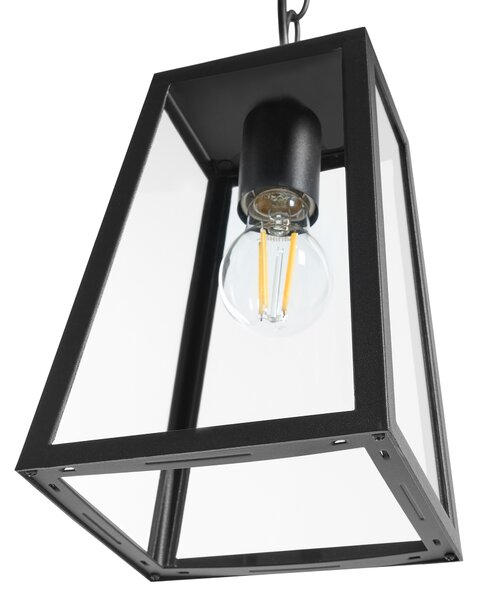 Venkovní závěsná lampa VOLARJA Kov Černá