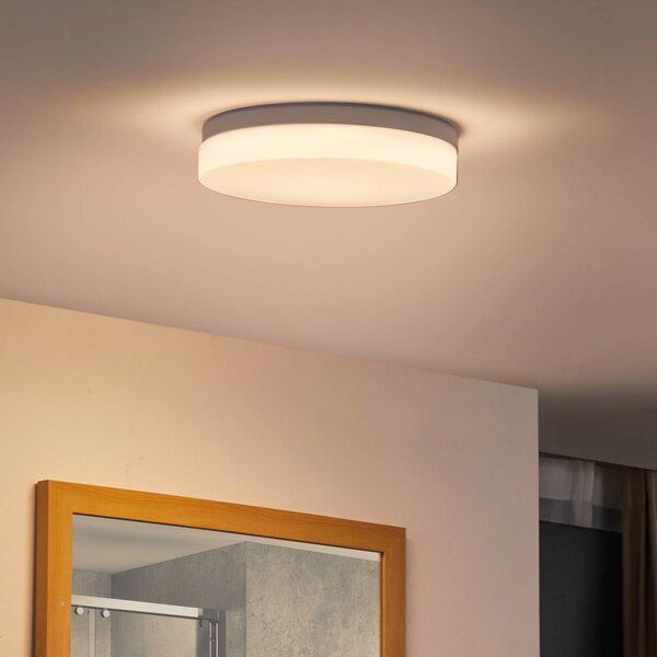 PRIOS Prios Wynion LED stropní svítidlo DIP switch 30cm, stmívatelný, Bílá / opál, Koupelna, Plast, Moderní