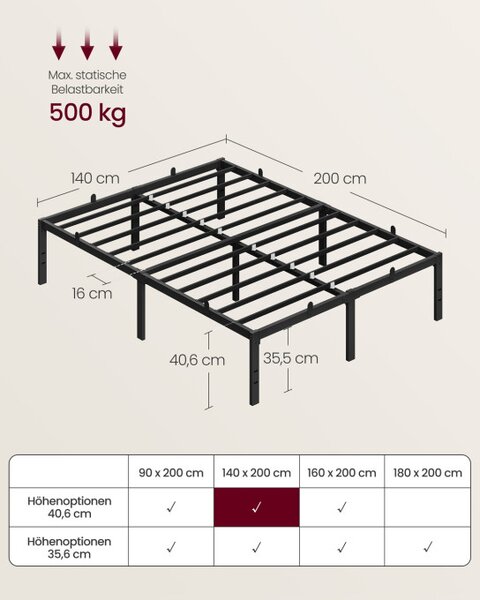 Kovová manželská postel 140 cm RMB154BD01
