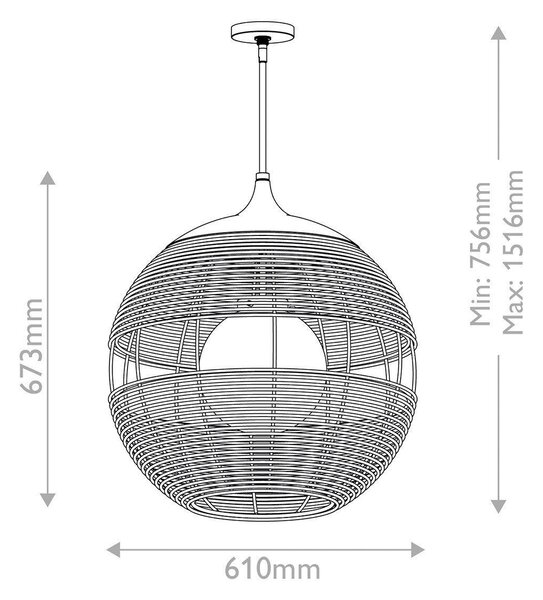 ZÁVĚSNÉ SVÍTIDLO, 75,6/61/61 cm Elstead Lighting - Závěsná světla