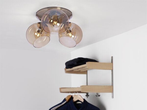 Cottex P2423AA - Stropní svítidlo CAPELLA 3xE14/40W/230V pr. 37 cm kouřová/hnědá