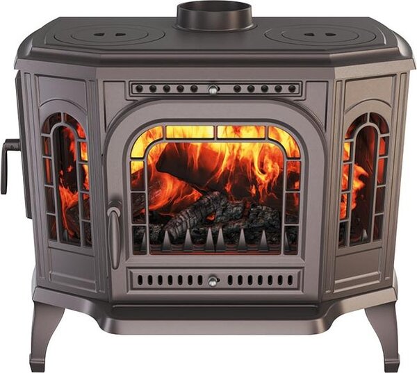Litinová krbová kamna P7 LB s varnými plotnami - 10,5 kW ECO