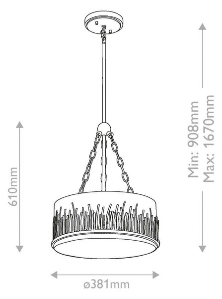 ZÁVĚSNÉ SVÍTIDLO, 90,8/38,1/38,1 cm Elstead Lighting - Závěsná světla