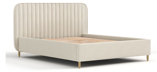 Béžová čalouněná dvoulůžková postel s úložným prostorem s roštem 180x200 cm Noto – Maison de Rêve