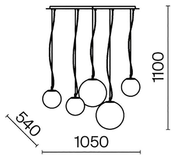 Maytoni Závěsné svítidlo BASIC, 5xE27, d. 105 cm