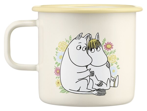 Muurla Hrnek Moomin Flowers 0,55l, smalt / žlutý