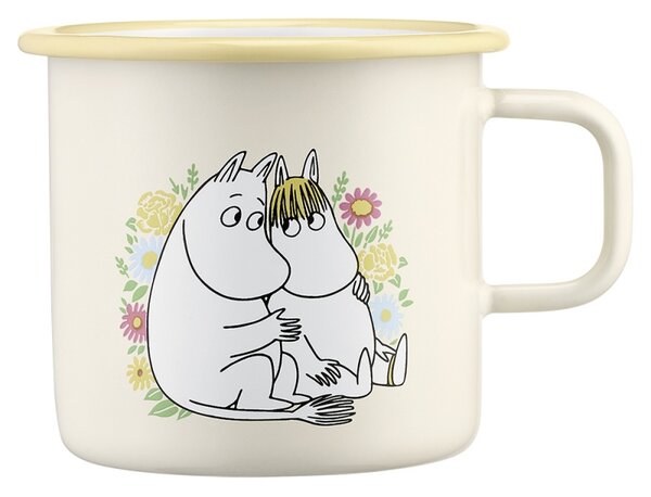 Muurla Hrnek Moomin Flowers 0,55l, smalt / žlutý