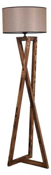 Hnědá stojací lampa s textilním stínidlem (výška 149 cm) Maçka – Opviq lights