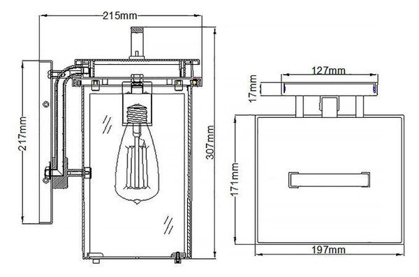 VENKOVNÍ NÁSTĚNNÉ SVÍTIDLO, 19,7/21,5/30,7 cm Elstead Lighting - Venkovní nástěnná světla
