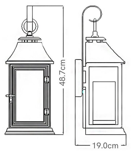 VENKOVNÍ NÁSTĚNNÉ SVÍTIDLO, 19/18,4/48,7 cm Elstead Lighting - Venkovní nástěnná světla