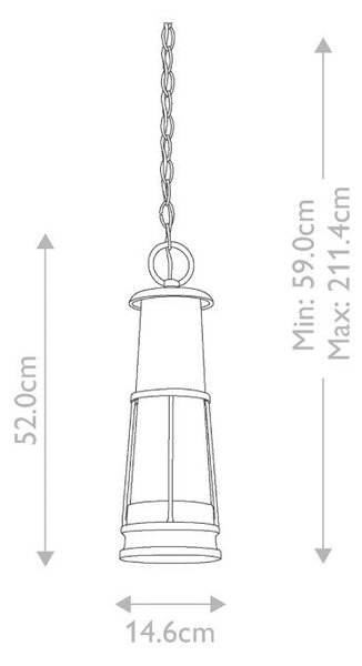VENKOVNÍ ZÁVĚSNÉ SVÍTIDLO, 14.6/59 cm Elstead Lighting
