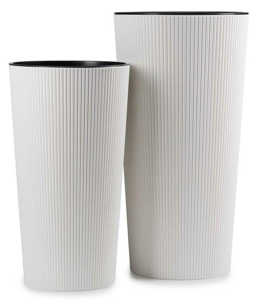 PLASTOVÝ KVĚTINÁČ URBANIKA ECO SADA 2KS 57X30 CM+46,6X25,5 CM BÍLÁ