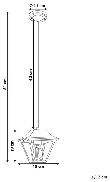 Venkovní závěsná lampa RESAVE Kov Černá