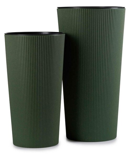 PLASTOVÝ KVĚTINÁČ URBANIKA ECO SADA 2KS 57X30 CM+46,6X25,5 CM ZELENÁ