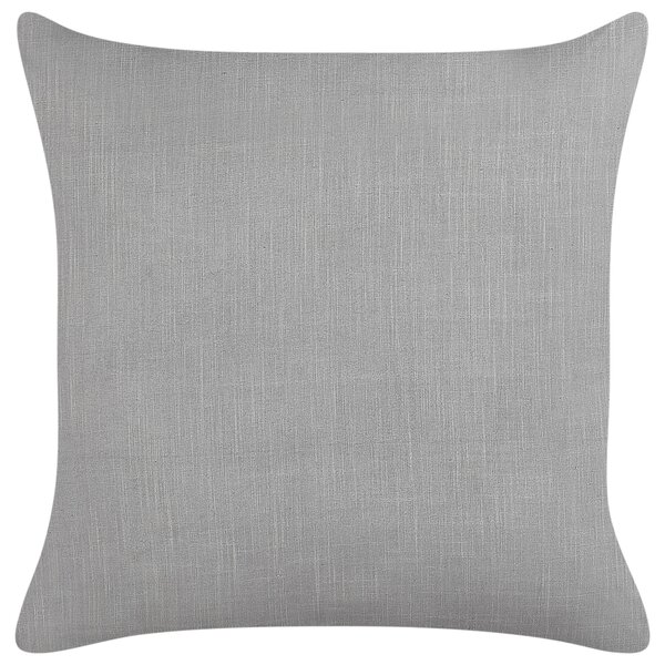 Sada 2 dekorativních polštářů MILAS Len 50 x 50 cm Šedá Pruhovaný vzor