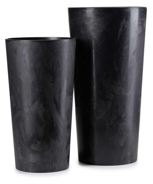 PLASTOVÝ KVĚTINÁČ URBANIKA SADA 2KS 57X30 CM+46,6X25,5 CM ČERNÁ