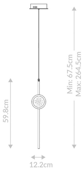 STROPNÍ ZÁVĚSNÉ SVÍTIDLO, 67,5/12,2 cm Elstead Lighting - Online Only svítidla, Online Only
