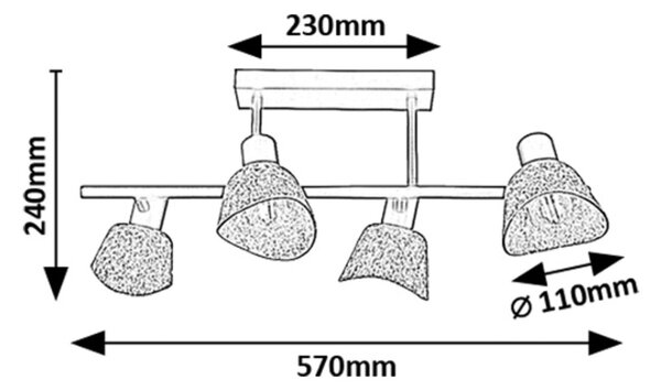 Rabalux 98073010 bodové stropní svítidlo Farelia E14