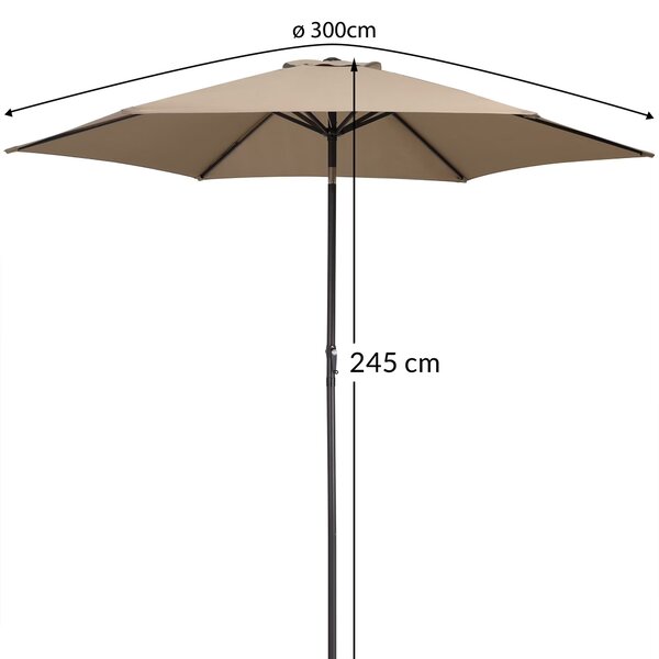 Deuba Zahradní slunečník Ø300 cm - taupe