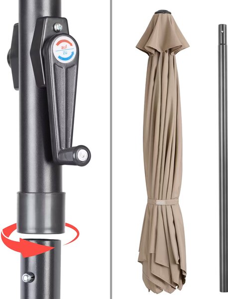 Deuba Zahradní slunečník Ø300 cm - taupe