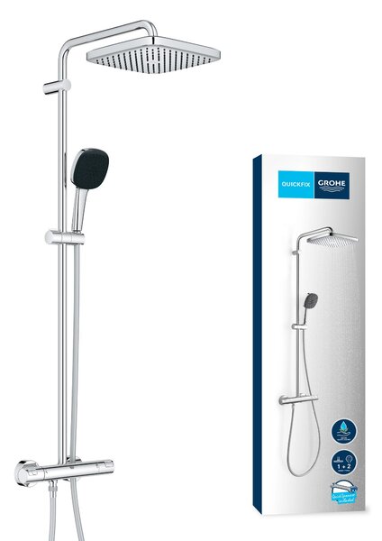 Grohe Vitalio Comfort sprchová sada na stěnu s termostatem s dešťovou sprchou StarLight Chrome 26696001