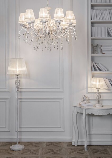 Maytoni Vintage stolní lampa GRACE, 40W, v. 56 cm, 1xE14 Barva: Bílá