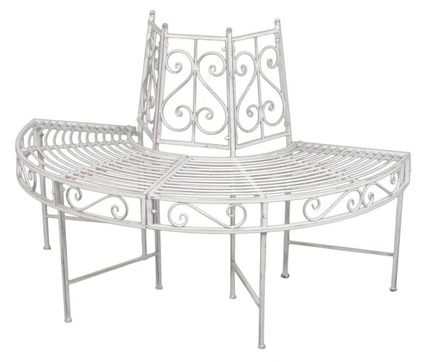 Bílá kovová zahradní lavice Varda – Garden Pleasure
