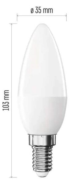 LED žárovka E14, svíčková - ZQ3E21 - 4,2W, 2700K (Svíčková LED žárovka E14)