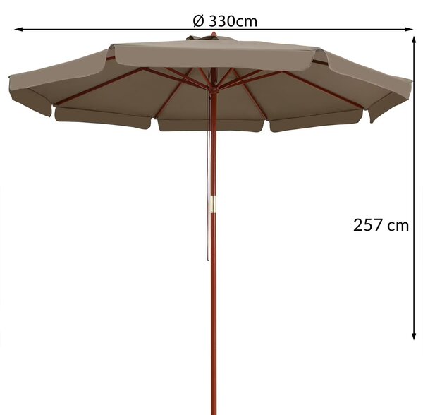 Deuba Zahradní slunečník Ø330 cm - taupe