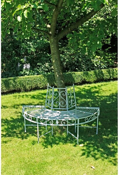Bílá kovová zahradní lavice Varda – Garden Pleasure