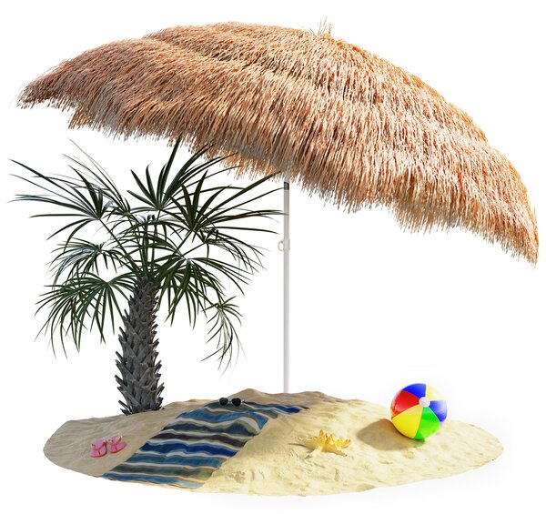 Deuba Slunečník Hawaii Ø160 cm - přírodní