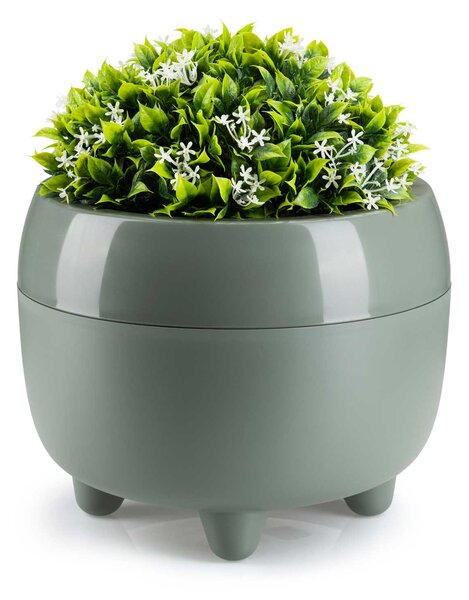 PLASTOVÝ KVĚTINÁČ BOTANICE SADA 2KS 30X24 CM+23X18,5 CM ZELENÁ