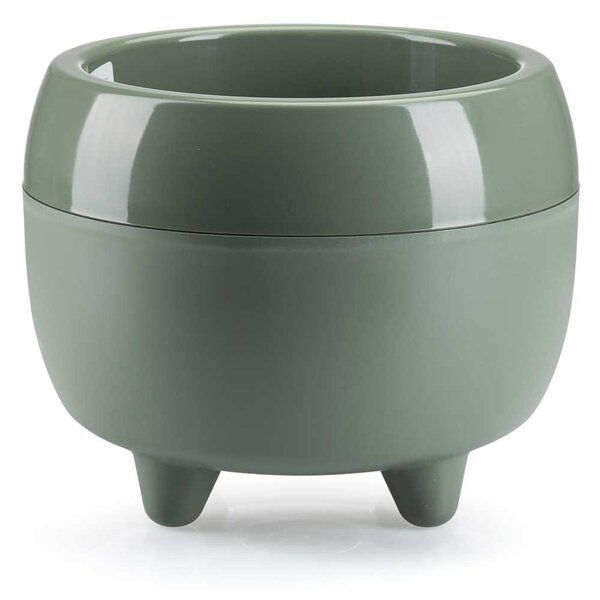 PLASTOVÝ KVĚTINÁČ BOTANICE SADA 2KS 30X24 CM+23X18,5 CM ZELENÁ