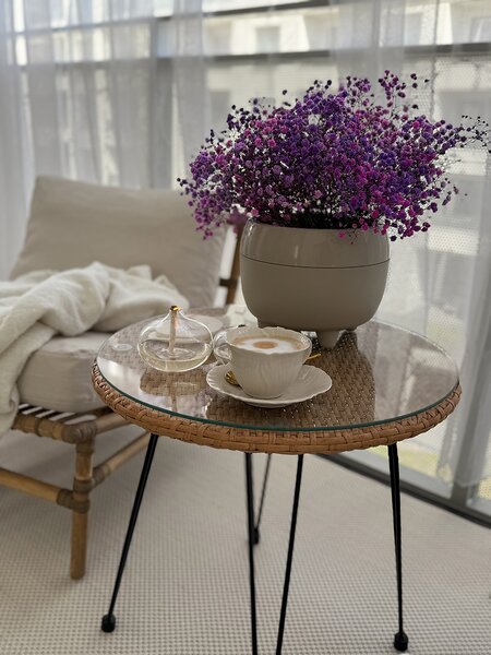 PLASTOVÝ KVĚTINÁČ BOTANICE SADA 2KS 30X24 CM+23X18,5 CM BÉŽOVÁ