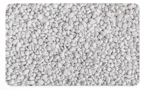 Bílo-šedá gumová koupelnová předložka 50x80 cm Leandra – douceur d'intérieur