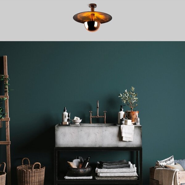 Stropní svítidlo v měděné barvě s kovovým stínidlem ø 48 cm Kurt – Opviq lights