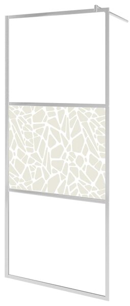 Zástěna do průchozí sprchy s policí chrom 115x195 cm ESG/hliník 3185506