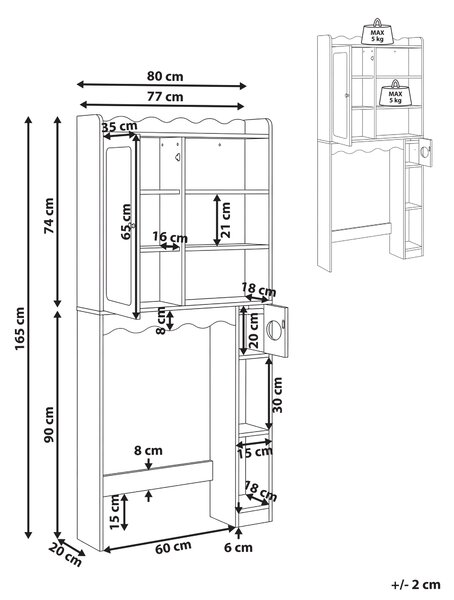Skříňka do koupelny PENON 80 cm Světle béžová