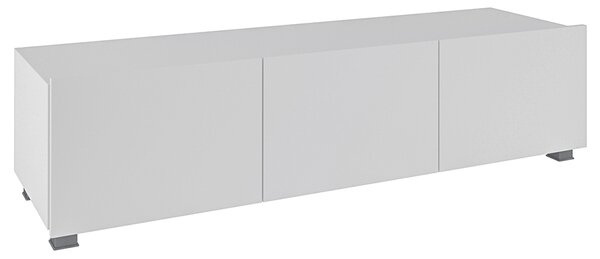 Obývací stěna CALABRINI b | 220 cm + komoda 100 cm | 5 dílů G | bílá lesk