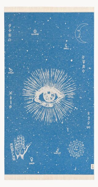 Plážová osuška The Cosmos Eye Bright Blue Feather